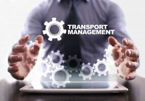 Businessman,Is,Using,Tablet,Pc,And,Selecting,Transport,Management